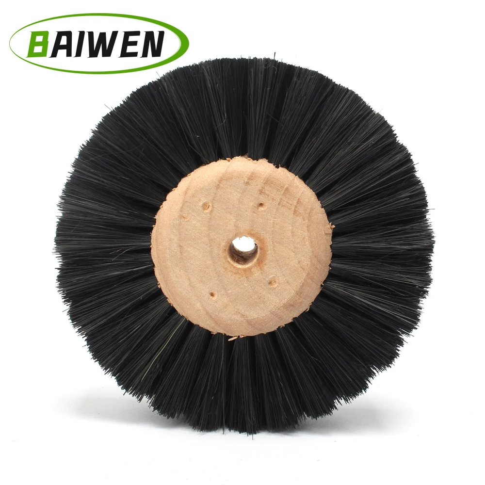 1PC Abrasive Wire Grinding Wheel Nylon Polishing Brush Black Bristle Buffing Abrasive Brush for Wood Furniture Mahogany Finish