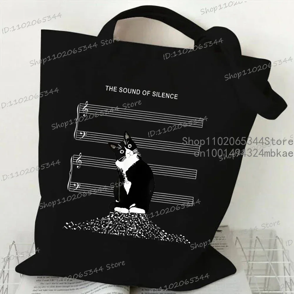 New Cat Series Women Tote Bags Cute Cow Cat Print Canvas Eco Handbag High Capacity Harajuku Fashion Cat Lovers Teen Shoulder Bag