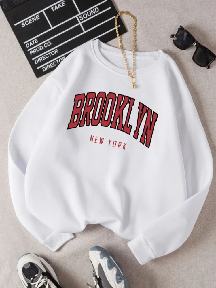 Harajuku Hoodie Womens Brooklyn New Work Printed Hoodies Women Colorful Clothes Basic Trend Hooded Tops