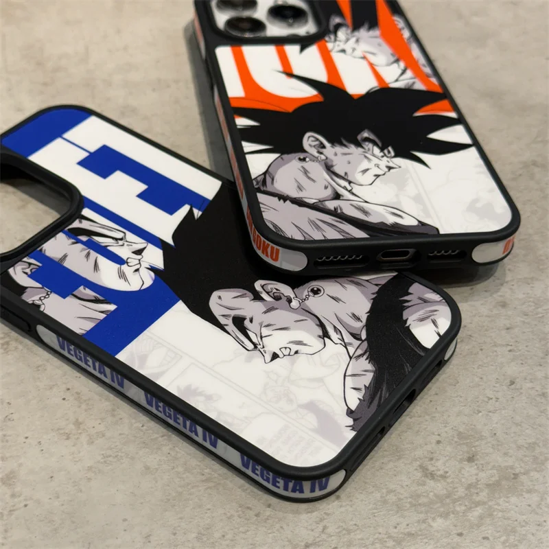 Luxury Dragon Ball Vegeta Goku Shockproof Case For iPhone 17 16 15 14 13 12 Pro Max Cartoon Anime Shockproof Protective Cover
