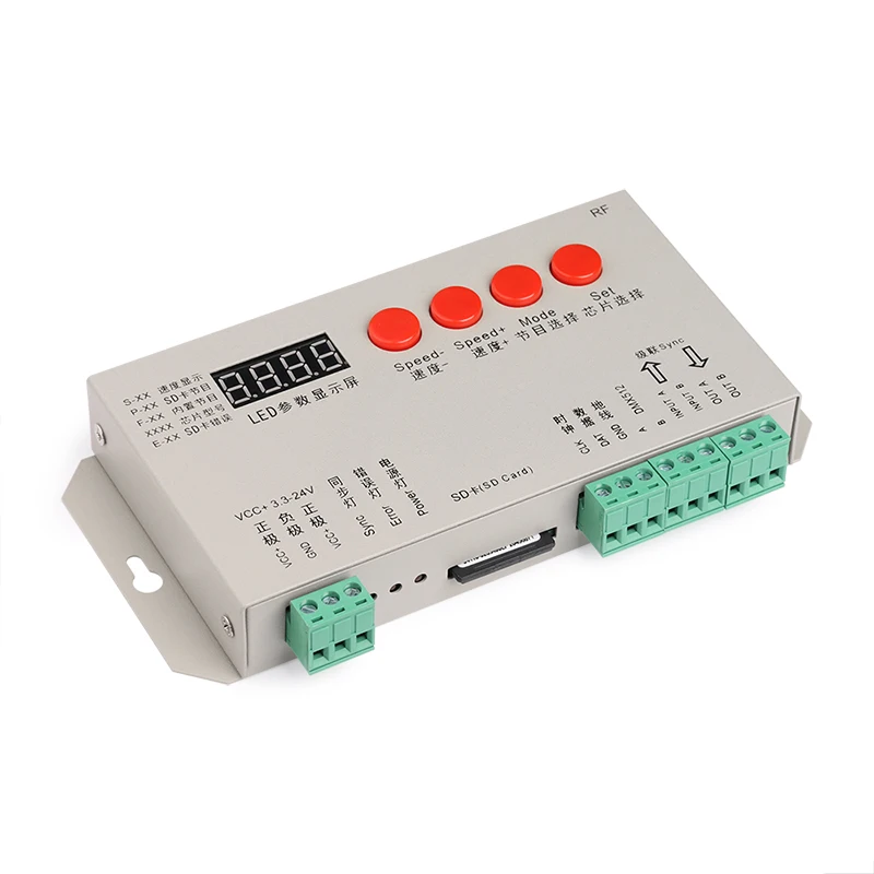 K-1000s SD card programmable addressable pixel light controller, SPI DMX512 support, WS2811 1903 2812 2813 2815 16703 6812 1914