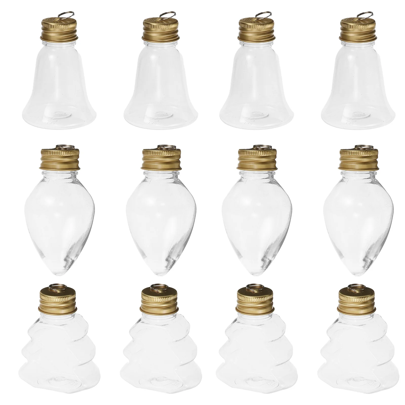 

24Pcs Clear Fillable Christmas Balls Sand Art Bottles DIY Holiday Decoration Reusable Beverage Containers Small Bottles