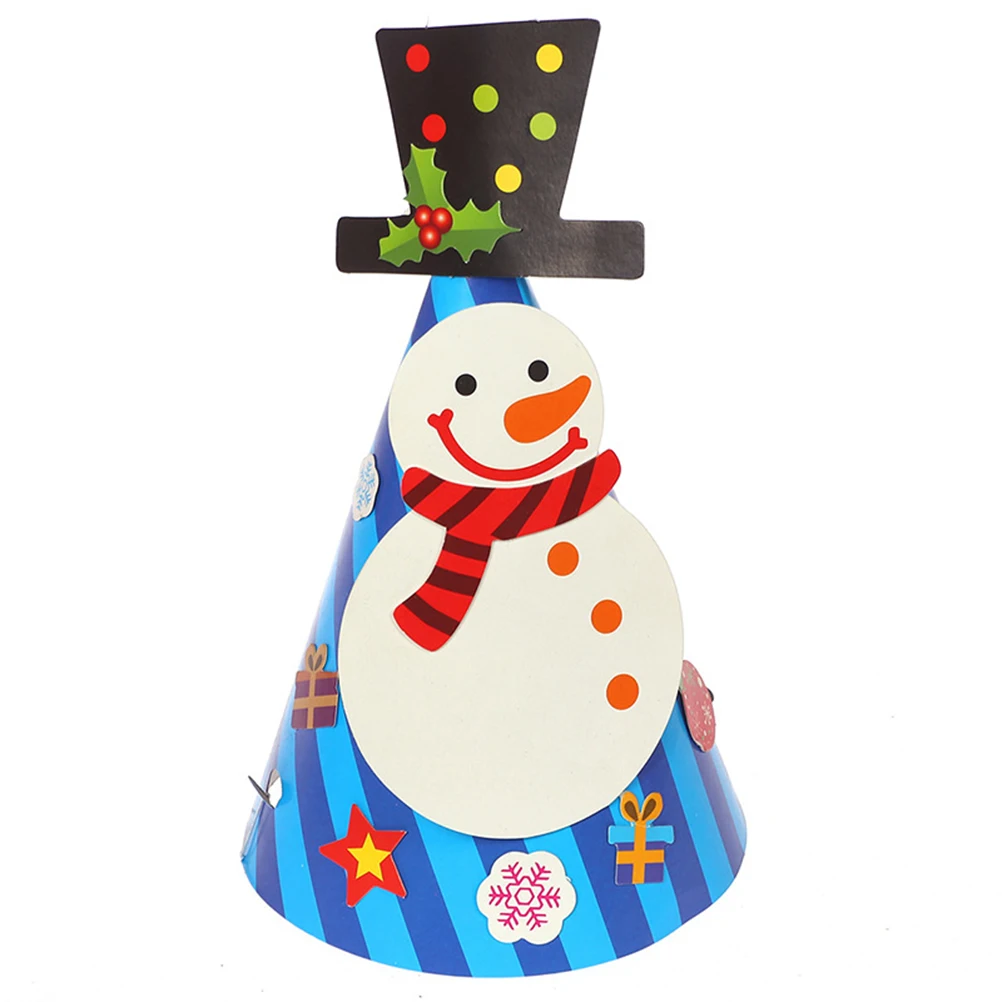 

12pcs Santa Arts Crafts Kindergarten Cosplay Costume Paper Costume Hat Christmas Hat Party Hats Christmas Decor