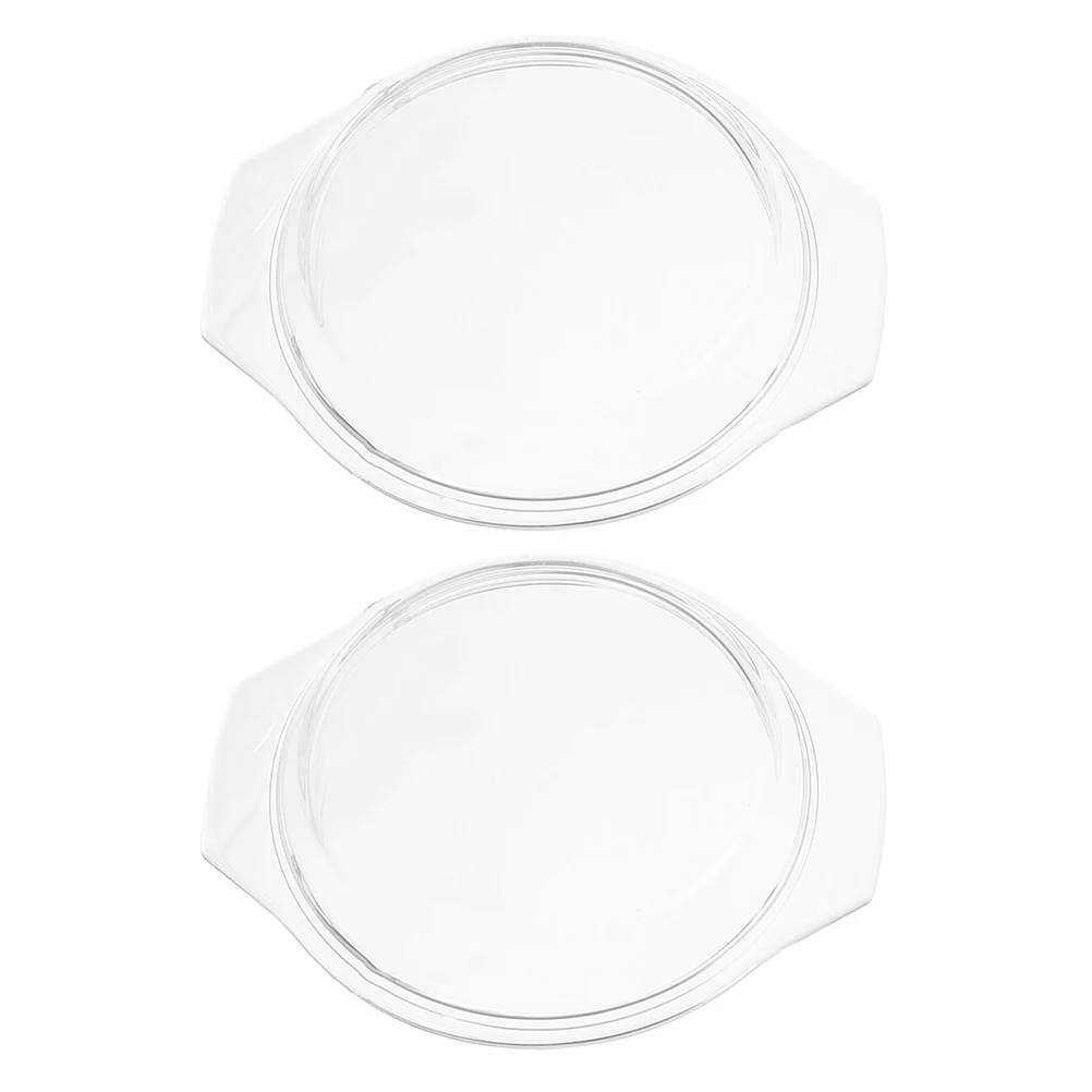 

2pcs Microwave Oven Glass Lid Heat Resistant Cover Splatter Guard Easy Clean Steamer Baking Tray Versatile Design