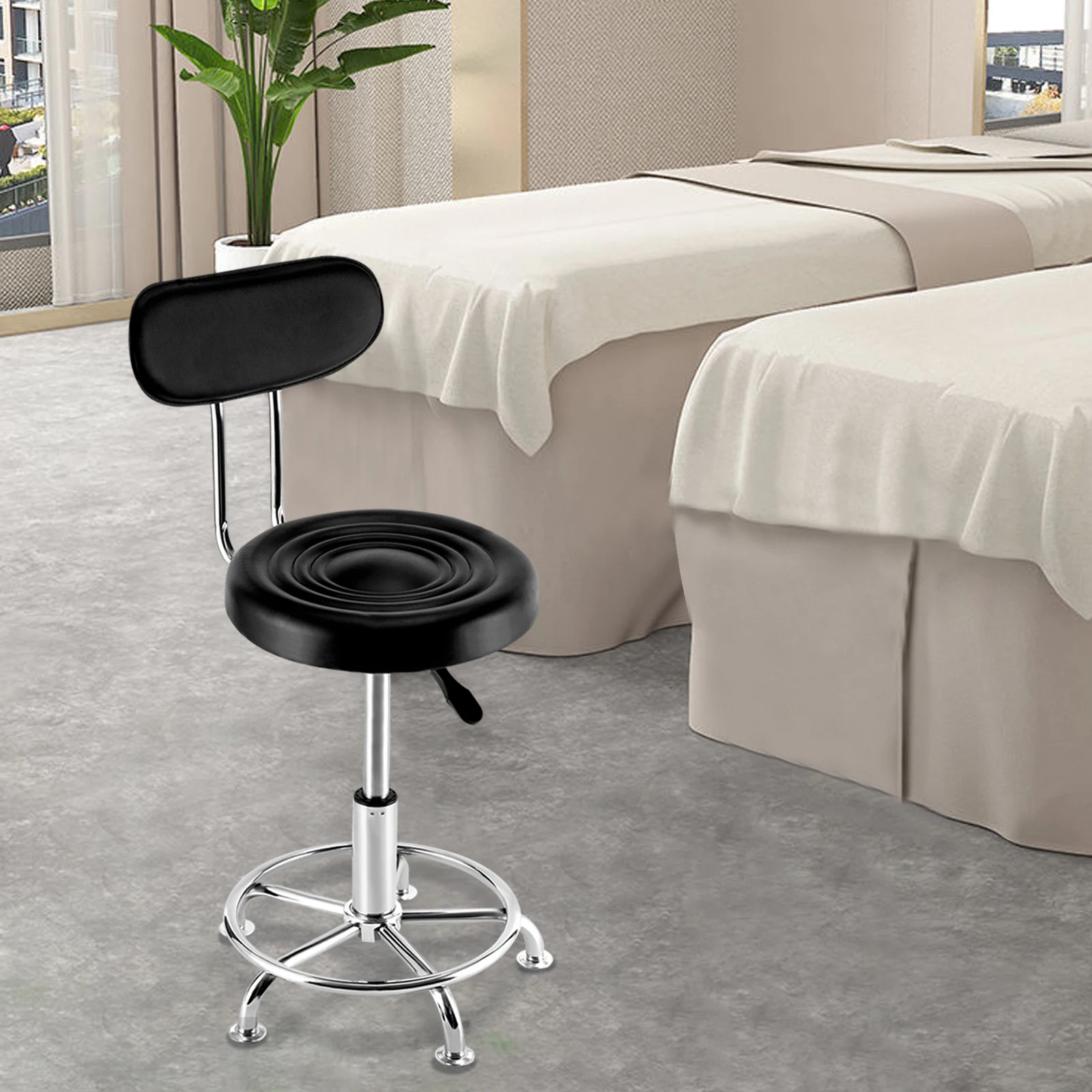 Heavy Duty Stool Salon Chair Hydraulic Height Adjustable with 360-degree Swivel Seat