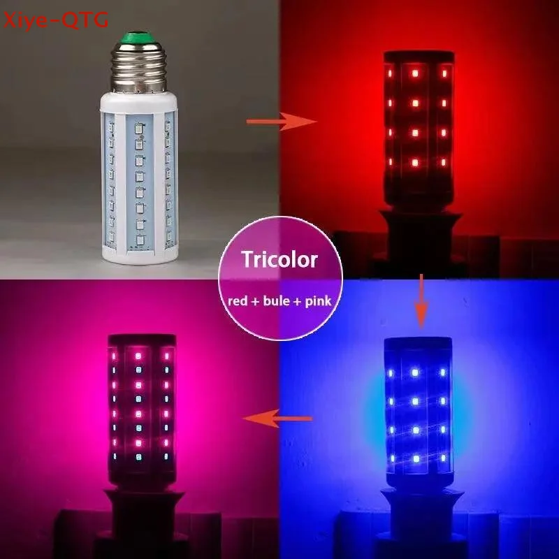 NEW Bulb E27 LED Colorful Corn Bulb 12W Pink Red Blue Green Purple Golden 7Colors Lamp AC 220V Bulb Chandelier Decoration