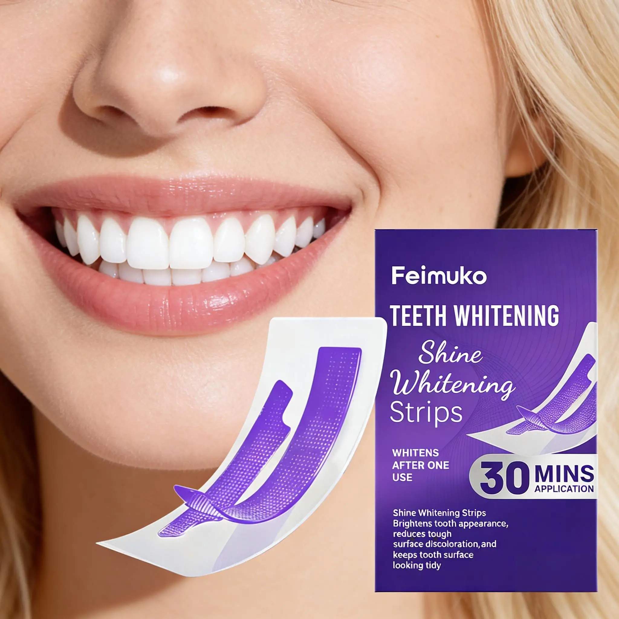 Teeth Whitening Strip Reduce Sensitivity Enamel Remove Plaque Stains Professional Tooth Brighten Painless Bleaching Dental Care