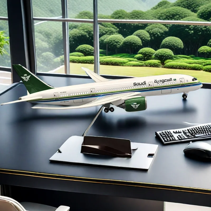 47CM SAUDI Airline Airplane Model Toy 787 B787 Dreamliner Aircraft 1/130 Plastic Resin Replica Plane Model Collection