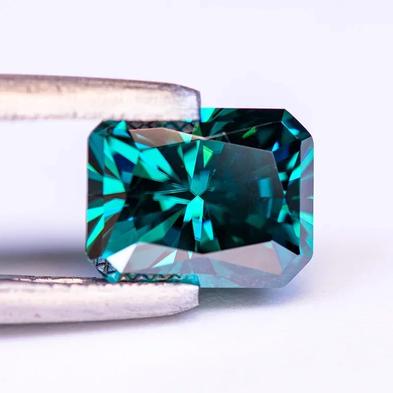 Im Labor hergestellter smaragdgrüner Moissanit mit strahlendem Schliff im Großhandel – Primärfarbe, zertifiziert für DIY-Schmuck – Detail 8