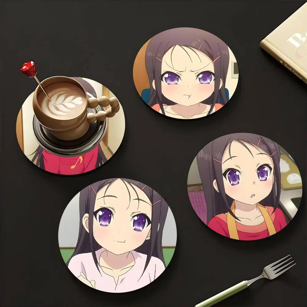 1pc Ayumi Otosaka Anime Characters Wooden Coaster Colour Printing Cup Mat Home Desk Decoration Gifts