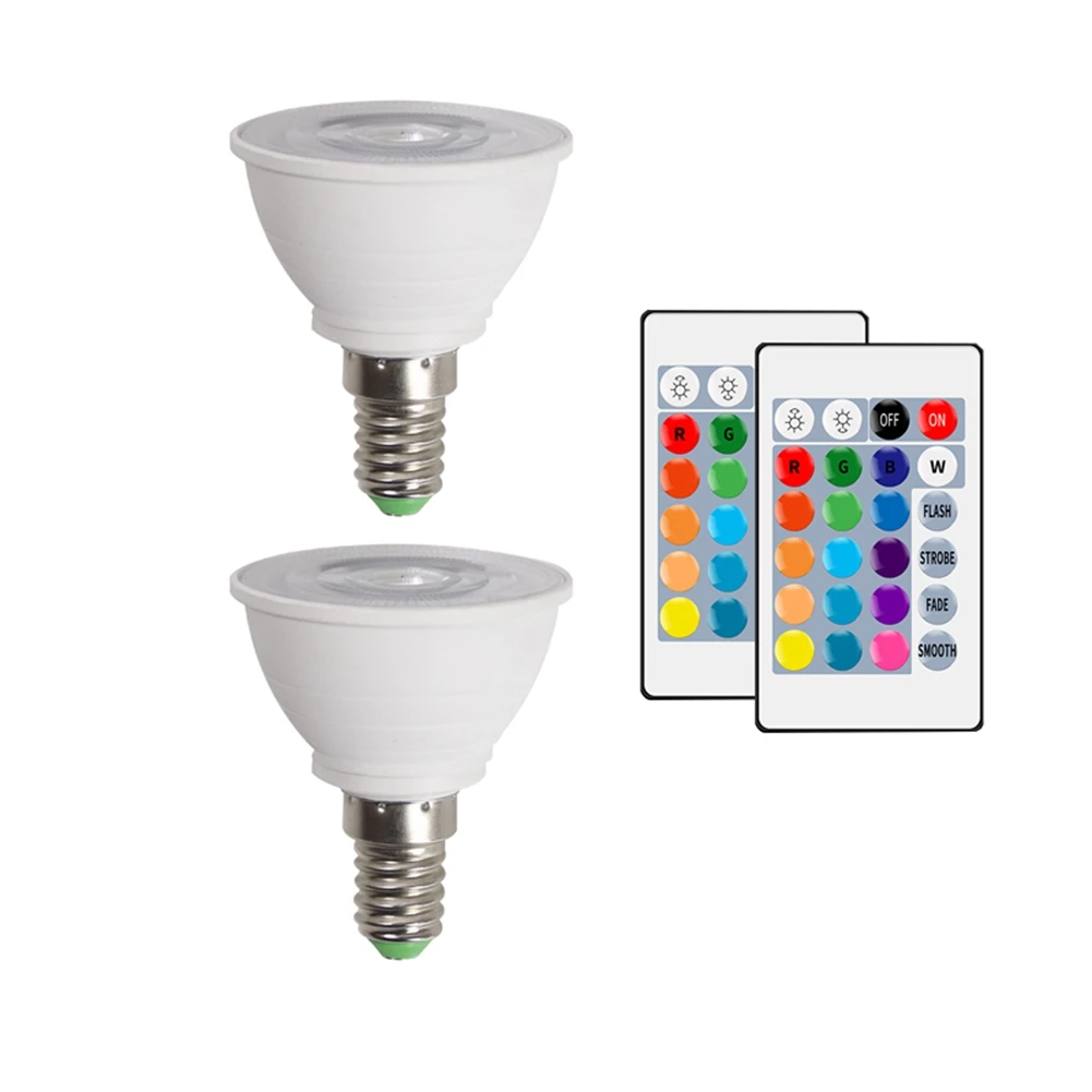 E14 LED Lamp Smart Light Bulb Color Spotlight Neon Sign RGB with Controller Light Lighting Dimmable Night Light-A