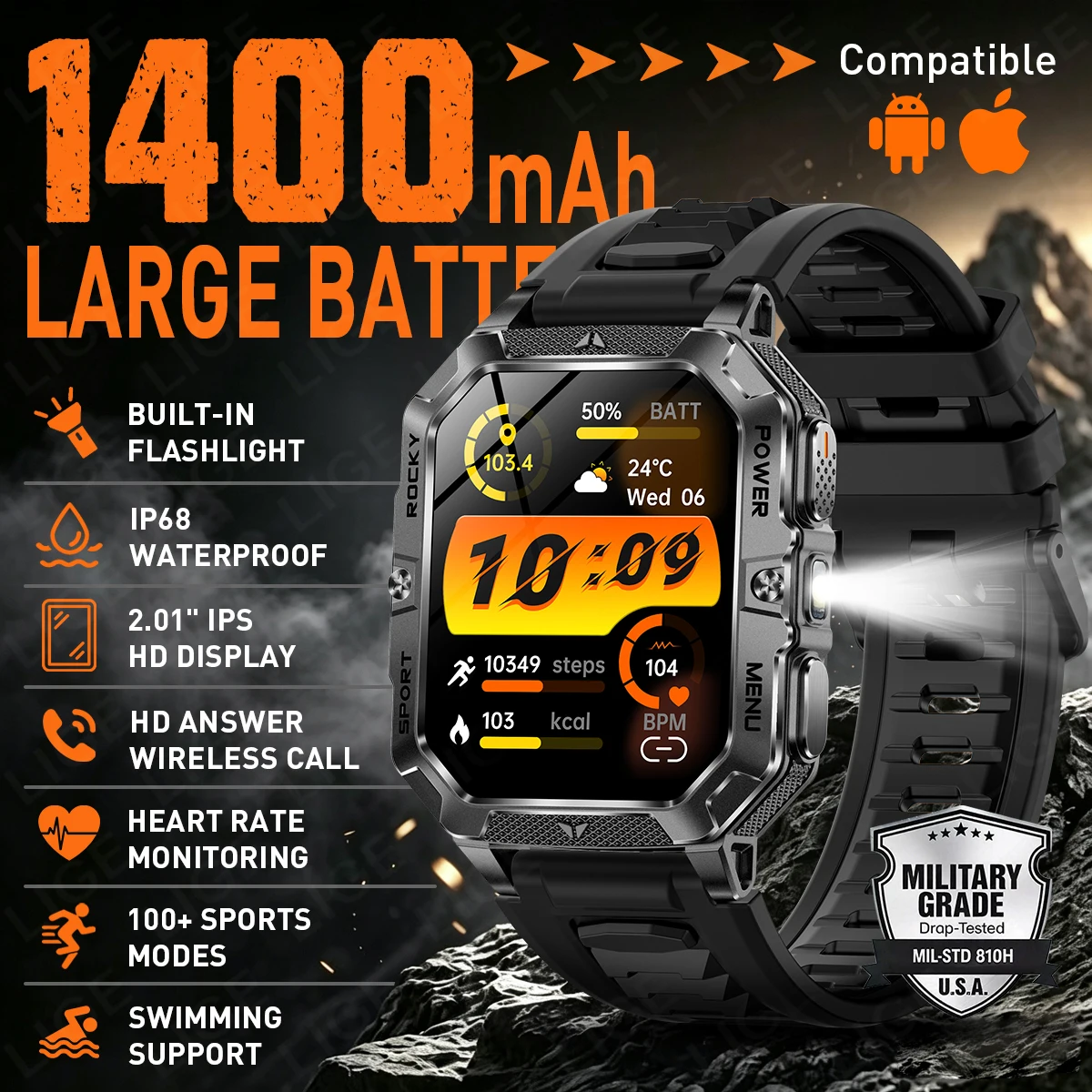 LIGE New Smart Watch 2.01