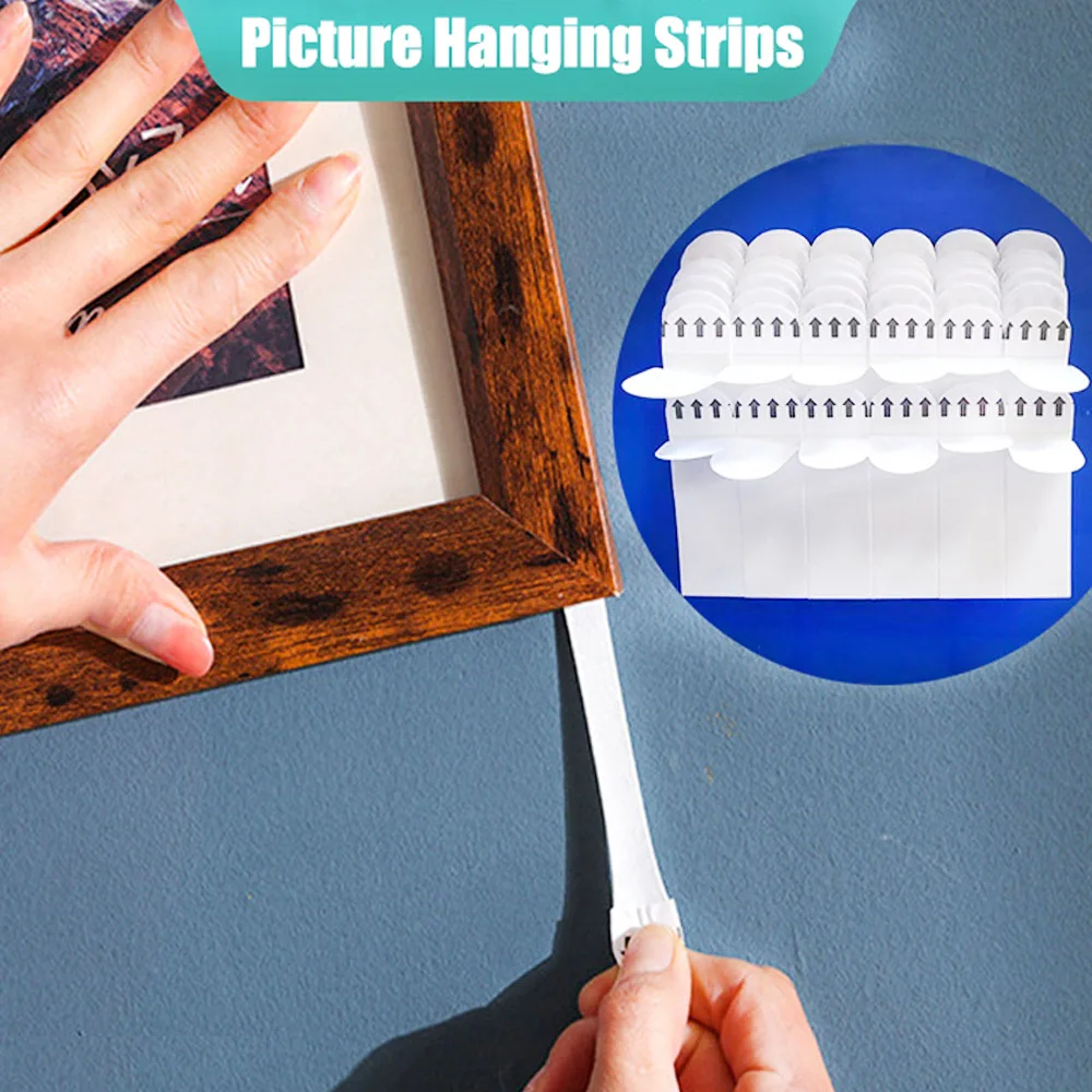 10/20pcs Set Double-Sided Tape Damage Free Frame Hanging Strips Self Adhesive Non-mark Paste Multifunctional On Wall Home Supply