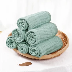 Elinfant 6pcs Solid Color Burp Cloth,Baby Bath Towel Set ,Soft & Absorbent Multipurpose Face Towels