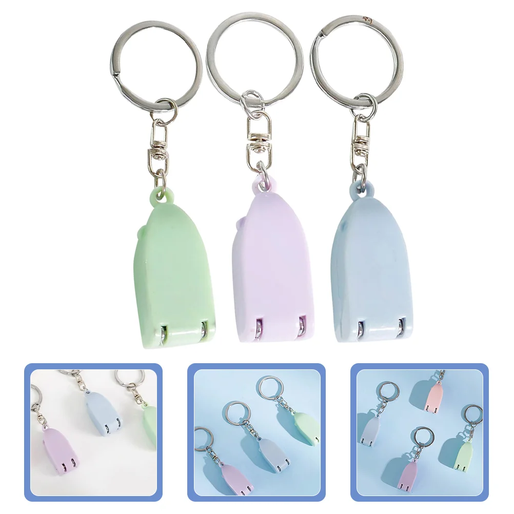 3 Pcs Nail Scissors Household Clippers Manicure Tools Keychain Folding Portable Fingernail Men Professional Cute