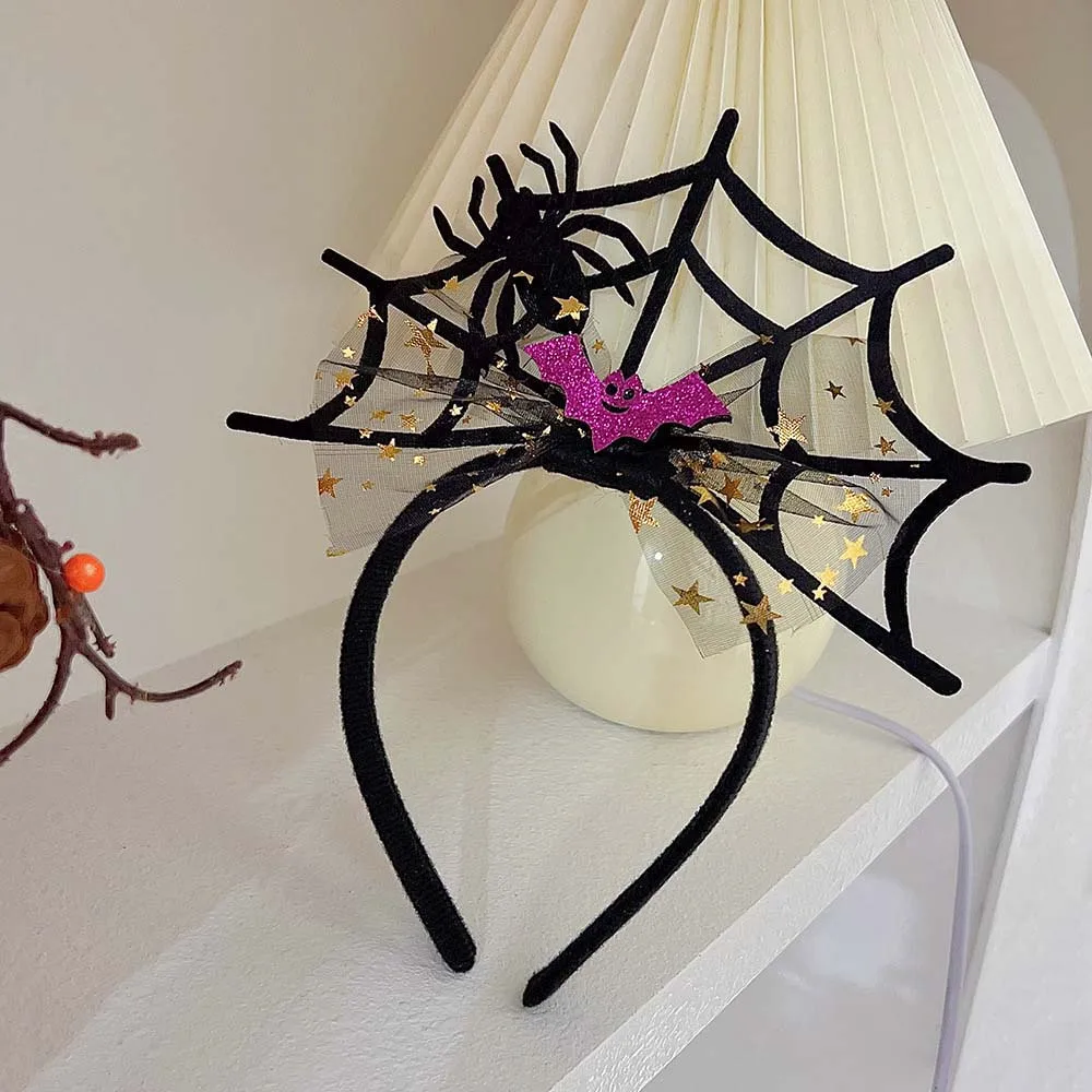 Fashion Bats Halloween Headband DIY Hair Accessories Headwear Pumpkin Hairbands Non Slip Spider Spider Web Head Wrap Festival