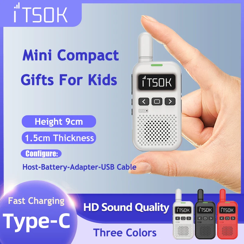 

Type-c Charging UHF Gifts Tablet Colorful Fuselage Two Way Radio Long Range Mini Walkie Talkie Toys For Kids Boys Girls