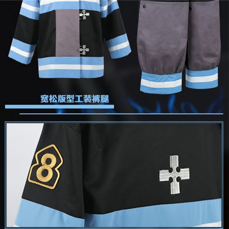 Shinra Kusakabe Costume Coat Pants Jackets Fire Force Cosplay Costume Enen no Shouboutai Fire Brigade Asa Boiru Uniform Men Boys