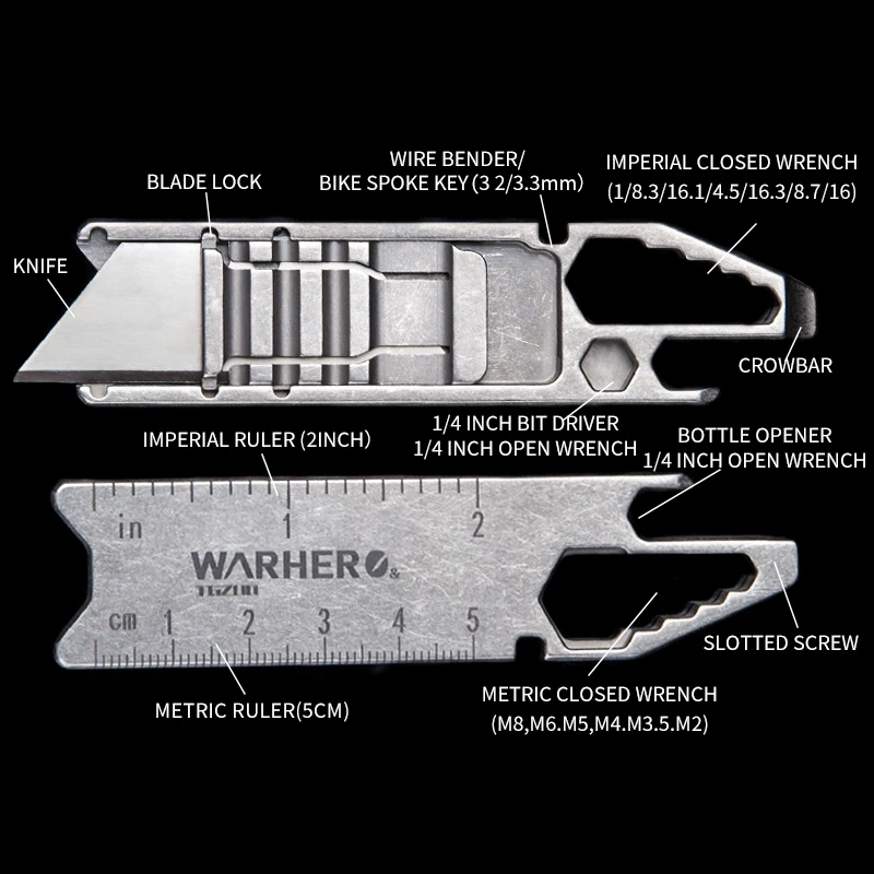 Titanium Multi-function Knife Trapezoidal Replaceable Blade EDC Paper Cutter Utility Knife Portable Outdoor Woodworking Knife