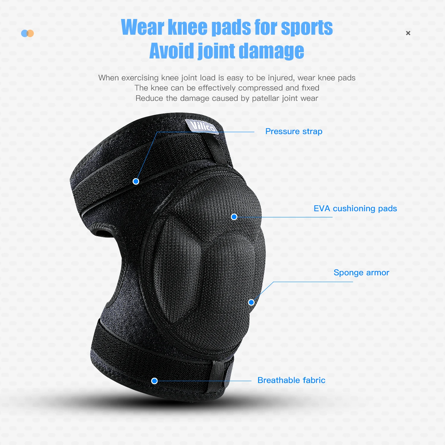 Pressure strap protection Sports Thickening Knee Pads Volleyball Extreme Sports Kneepad Brace Support Anti collision ElasticKnee