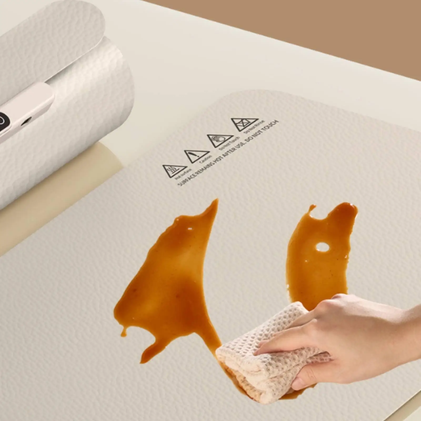 Foldable Silicone Heating Pad Electric Food Warmer Tray Rollable Dish Warming Mat with Side Control for Dining Table Home