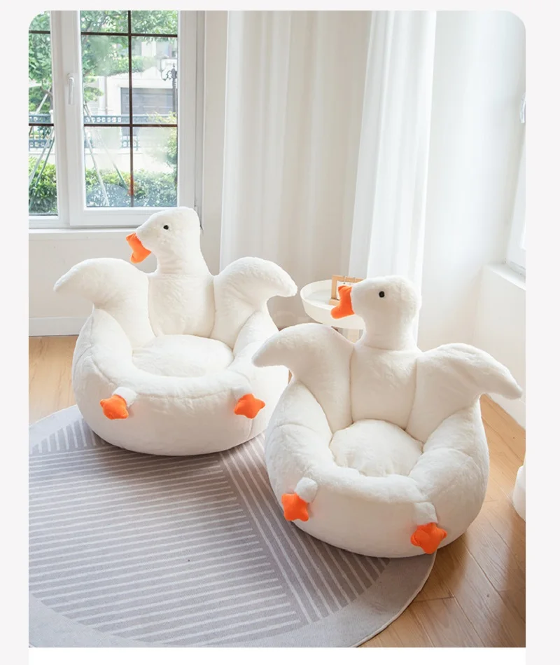 

Warm Lamb Hair Couch Bean Bag Cover White Goose Sofa Tatami Backrest Recliner Chair Cover Bedroom Living Room Furniture Decorati