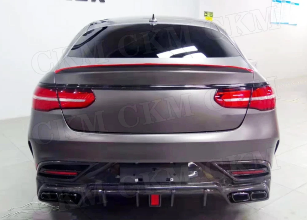 

Диффузор заднего бампера из карбона CKMUUER для Mercedes Benz GLE Class W292 GLE350 GLE63 AMG Coupe 2016-2019 с насадками на выхлопные трубы