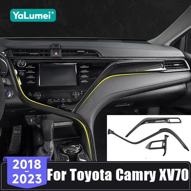 

For Toyota Camry XV70 70 2018 2019 2020 2021 2022 2023 Car Center Control Dashboard Trim Strip Protective Stickers Accessories