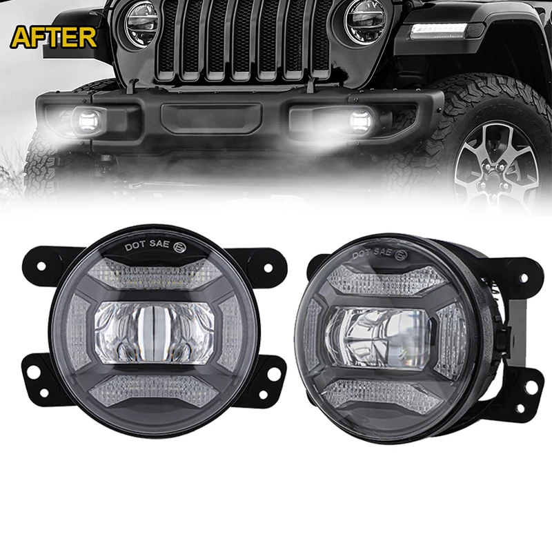 

For Dodge hummer H1 H2 30W 4 Inch Round Led Fog Light White Halo Ring Angel Eyes for Jeep Wrangler JK LJ TJ New