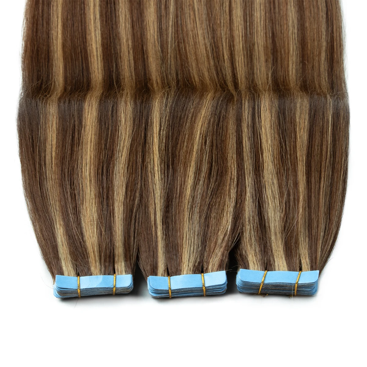 ライトヤキストレートテープインヘアエクステンション人毛レミーテープイン12-24インチ20個/パックヤキP4-27テープオンヘアバンドル