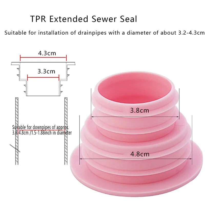 PP Insect Proof Anti-odor Sealing Cover Sewer Pipe Seal Ring Washing Machine Pipe Connector Floor Drain Plug Kitchen Bathroom