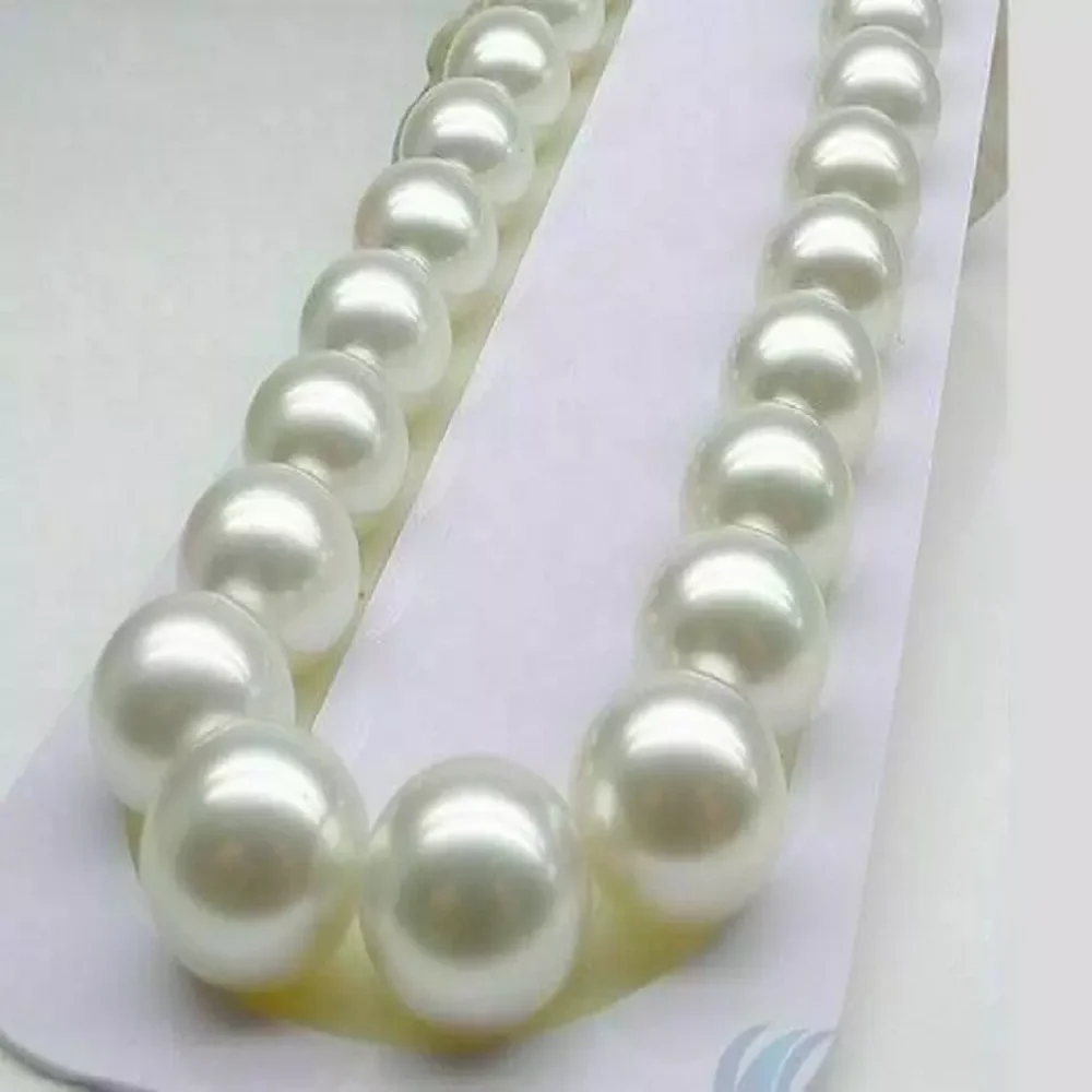 Beautiful Japanese pearl AAAAA 10-11mm round white pearl necklace with 14K gold buckle 16/36 inch