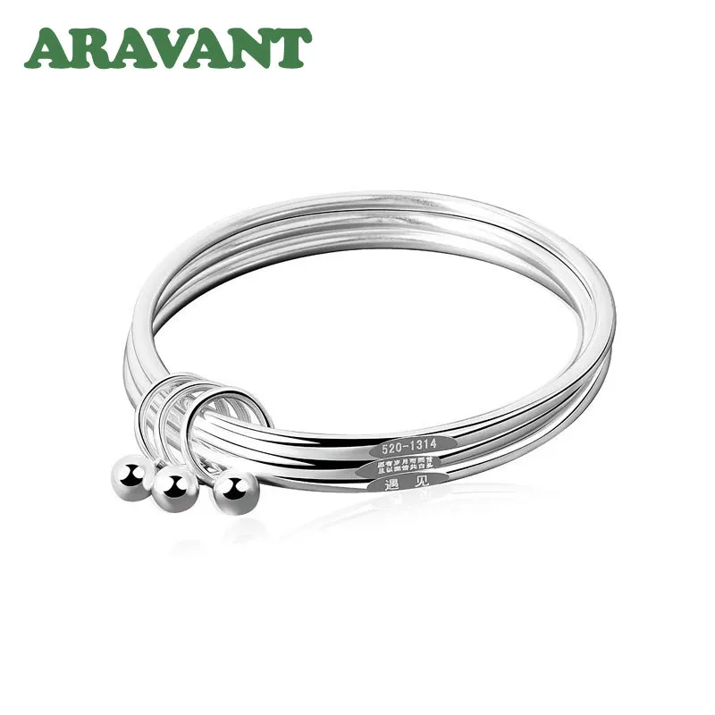 ARAVANT Armreif aus 925er Silber mit drei Glocken für Damen, Modeschmuck – Detail 5