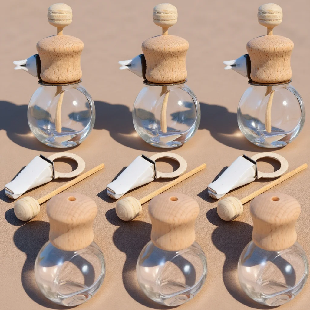 

6Pcs Reusable Scent Diffuser Car Clip on Perfume Bottle Essential Oil Aromatherapy Small Aroma Diffuser Automotive Fragrance