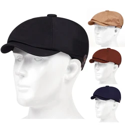 Modne czapka gazeciarza męskie jednokolorowe dzikie berety damskie piekarz Retro ośmiokątne kapelusze męskie Boina Hip Hop berety gorras