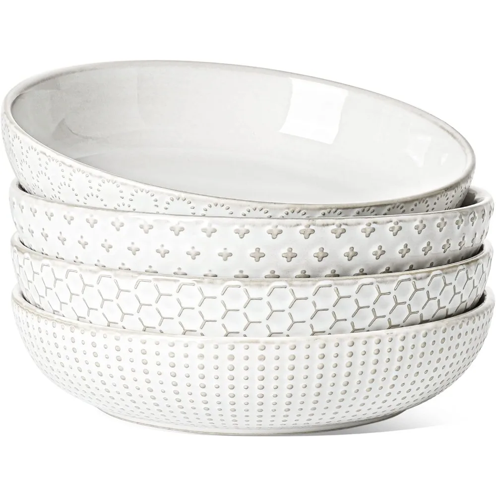 

Миска для макарон, салатница, сервировочная тарелка, свадебный подарок на новоселье, керамическая миска для тиснения для макарон, лапши, ужина