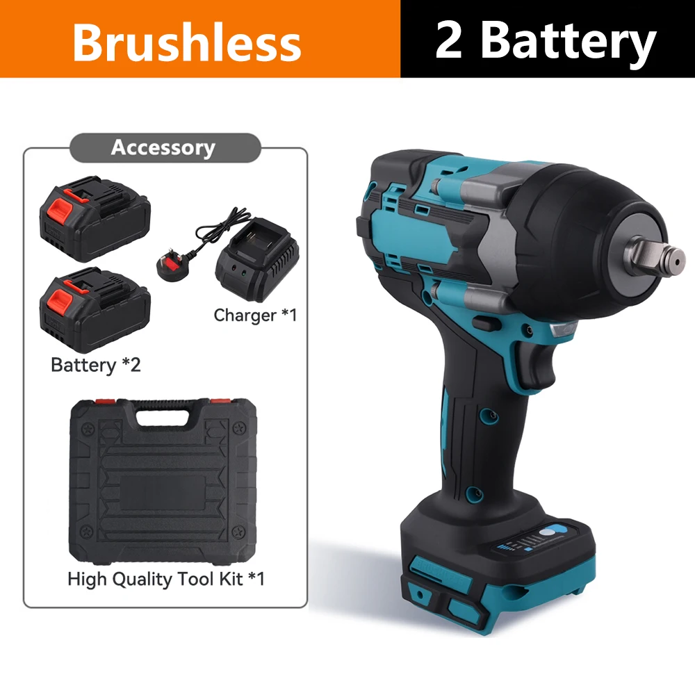 Podofo 1800N.M Borstelloze Elektrische Slagmoersleutel Hoog Koppel 1/2 Inch Industriële Accuschroevendraaier Boor Voor Makita Batterij