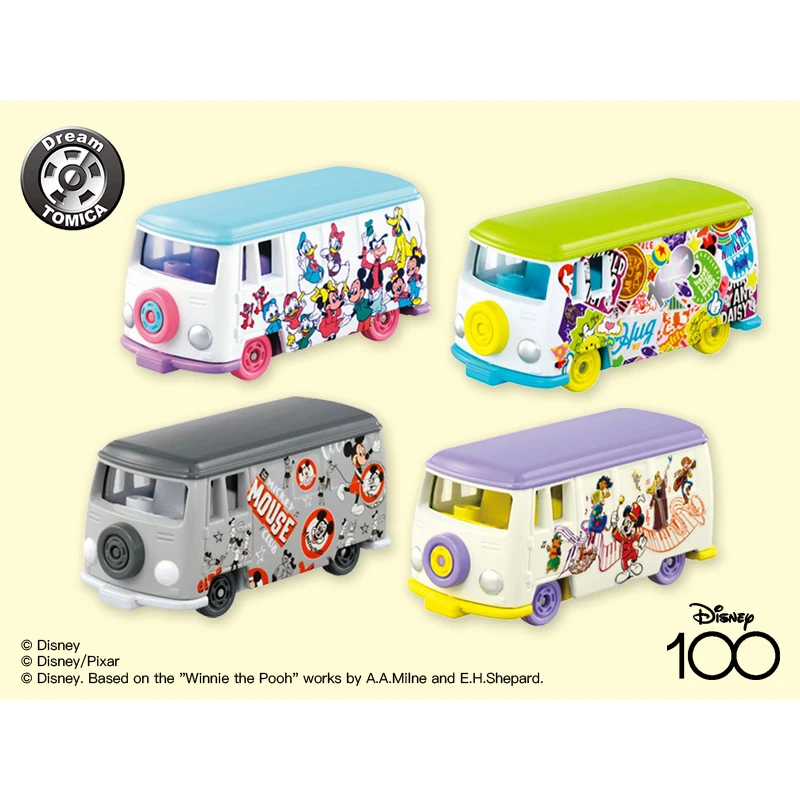 Takara Tomy Tomica Disney 100th Anniversary Bus Mini Die-cast Alloy Car Model Children's Toy Girls Christmas Birthday Gift