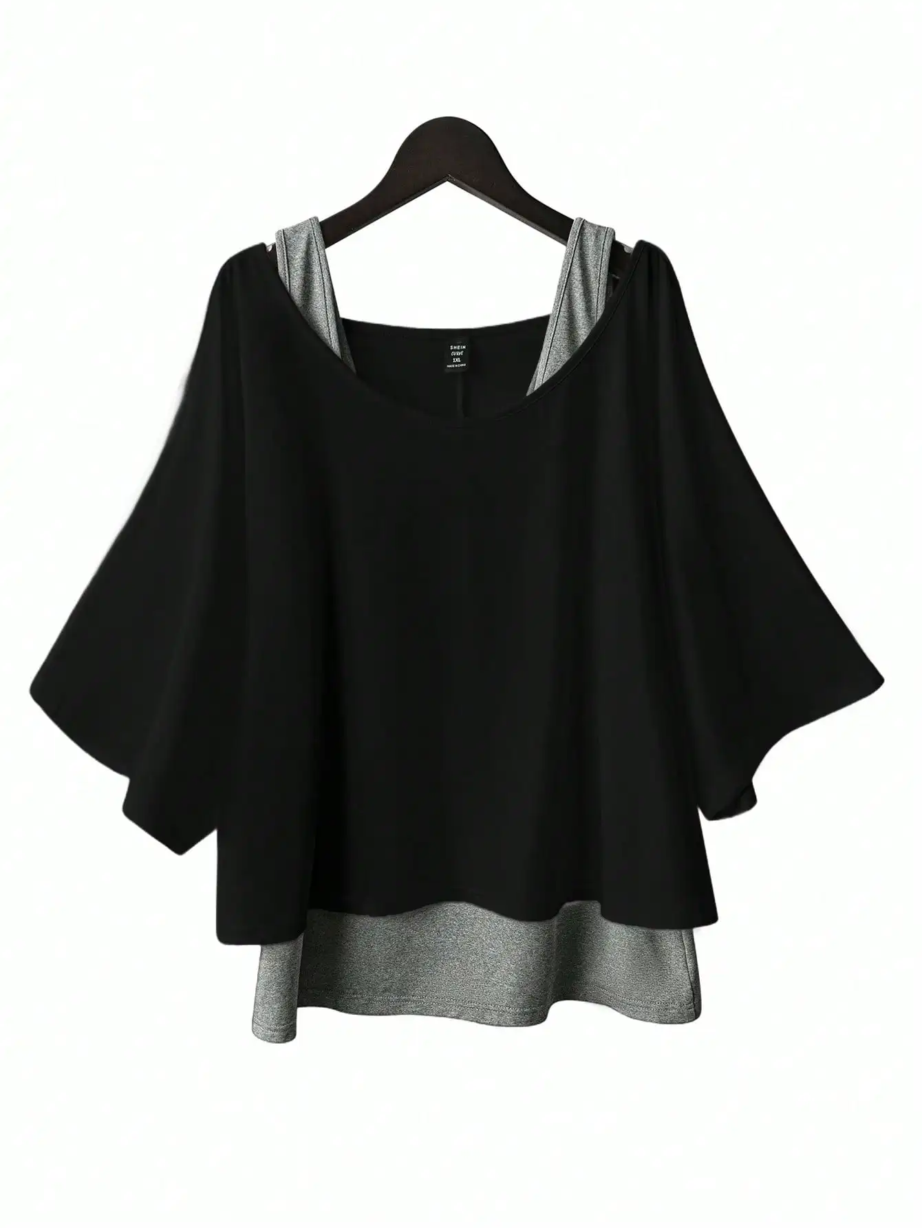 

Женская блузка больших размеров с открытыми плечами и многослойным дизайном – повседневная летняя блузка с рукавами «летучая мышь»