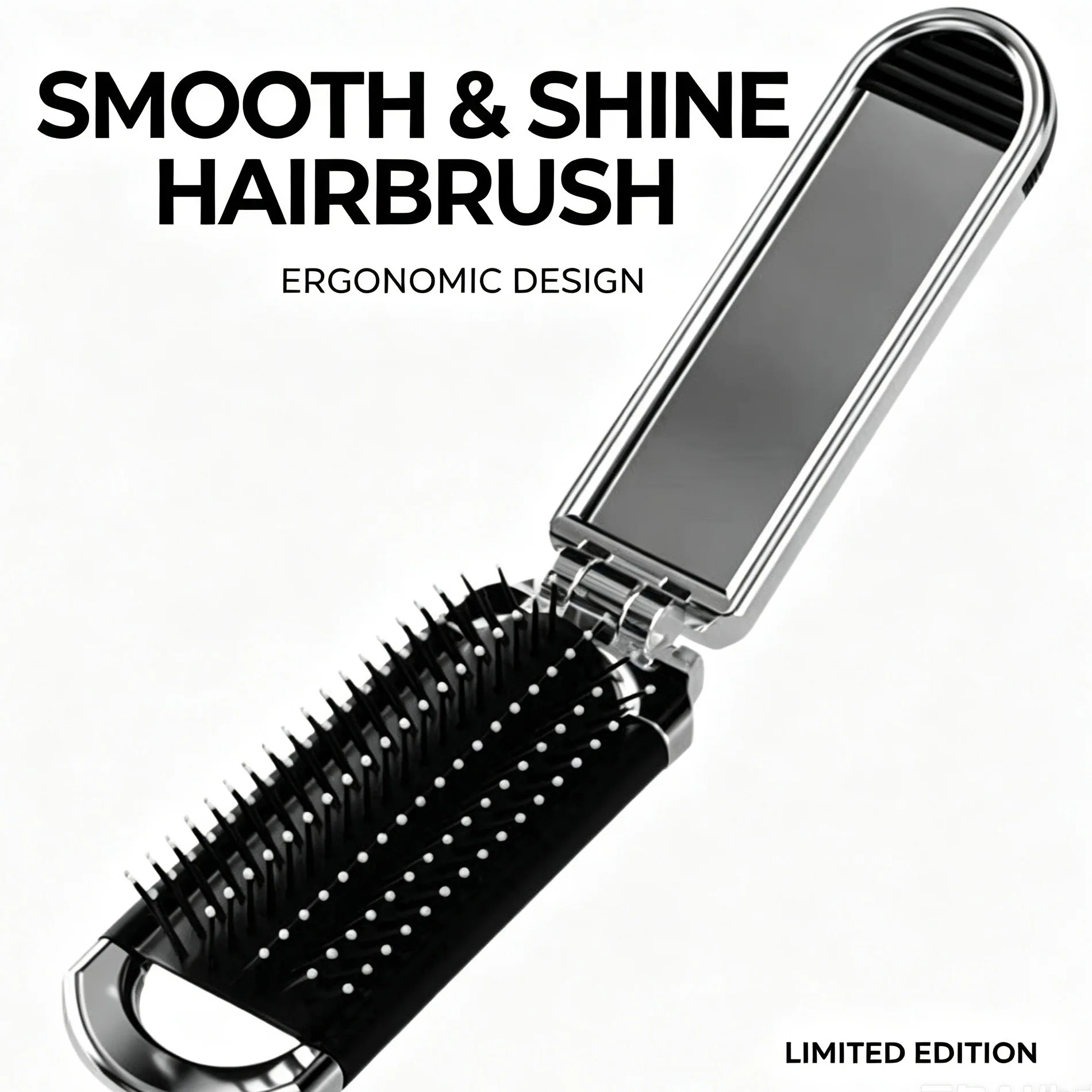 

Portable Electroplated Foldable Air Cushion Hair Brush – Travel Massage Comb for Women & Men, Detangling Scalp Massager Paddle Brush