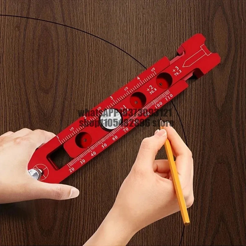 Multi-Function Scribing Tool, DIY Scriber Line Maker, Portable Aluminum Woodworking Compass Scriber Tool Circle Marking Gauge