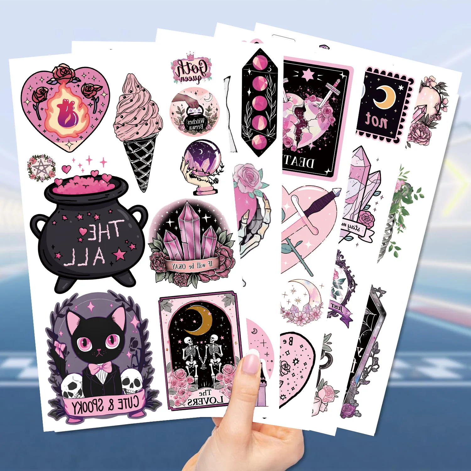 10 قطع جديد القوطية نمط روز المؤقتة الوشم ملصقات صناعة يدوية الذراع الوجه الجسم الفن الوشم ملصق ﻿