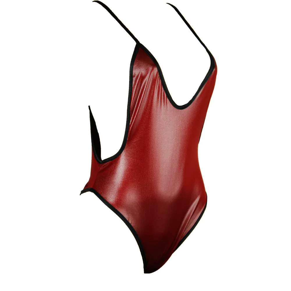 One-piece Swimsuit Sexy Bikini, New Imitation Leather Swimsuit Integrated Backless