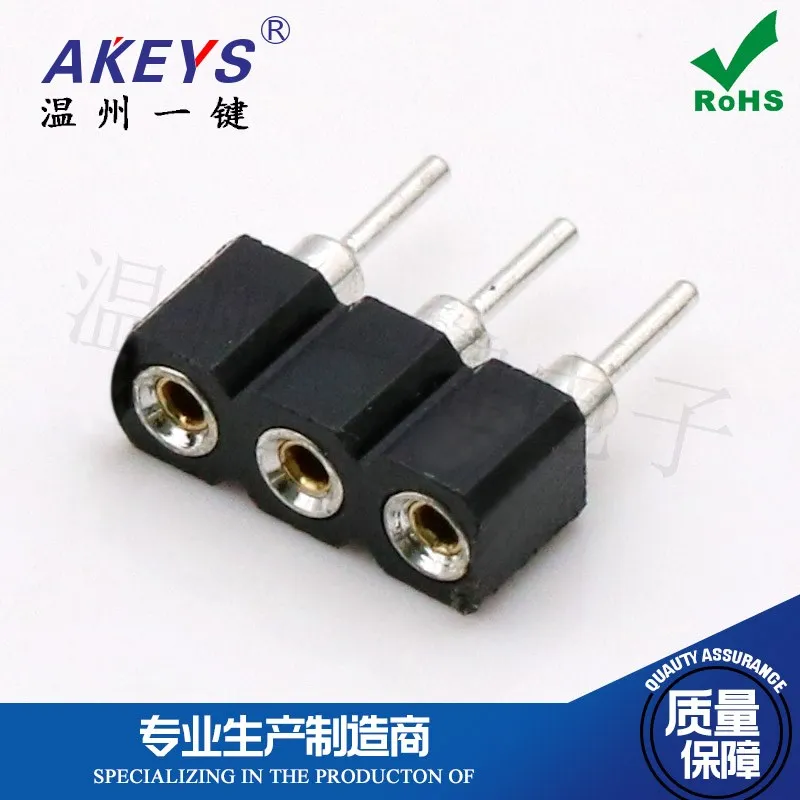 1*40P Rond Gat Enkele Rij Rond Gat Zetel Enkele Rij Vrouwelijke Header Afstand 2. 54Mm 1x4 0/3pin Enkele Kop Pin