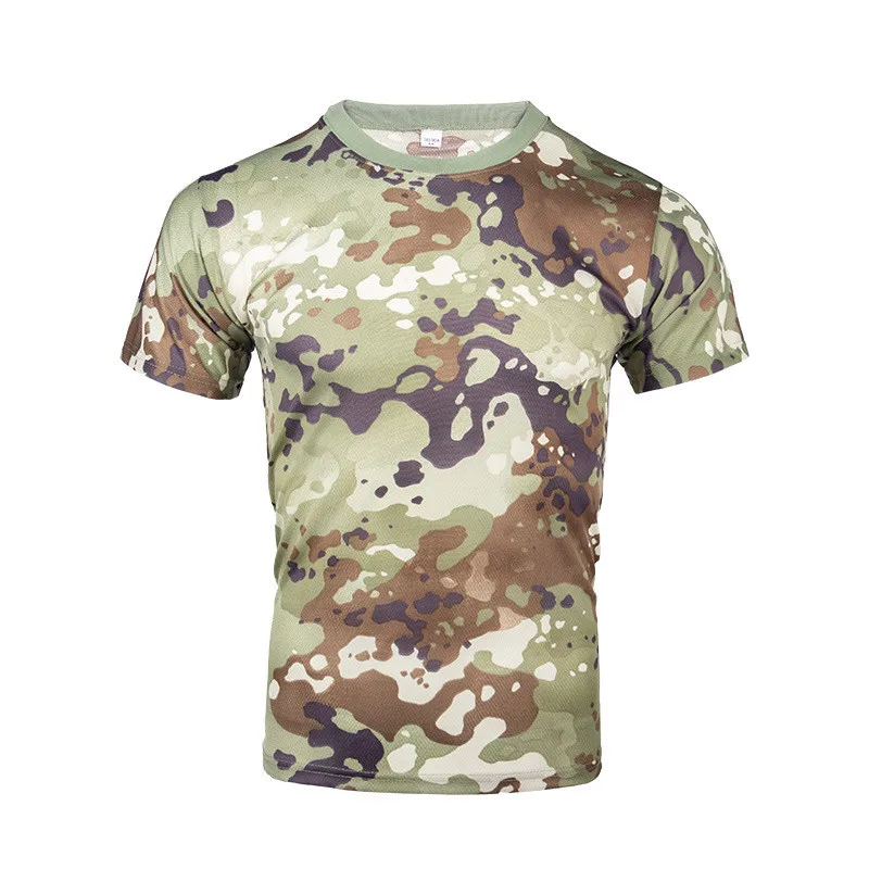 Men Camouflage Hunting Shirts Tactical Fishing Shirt Military Tshirts Camo Hiking Camping  Quick Dry  Clothes