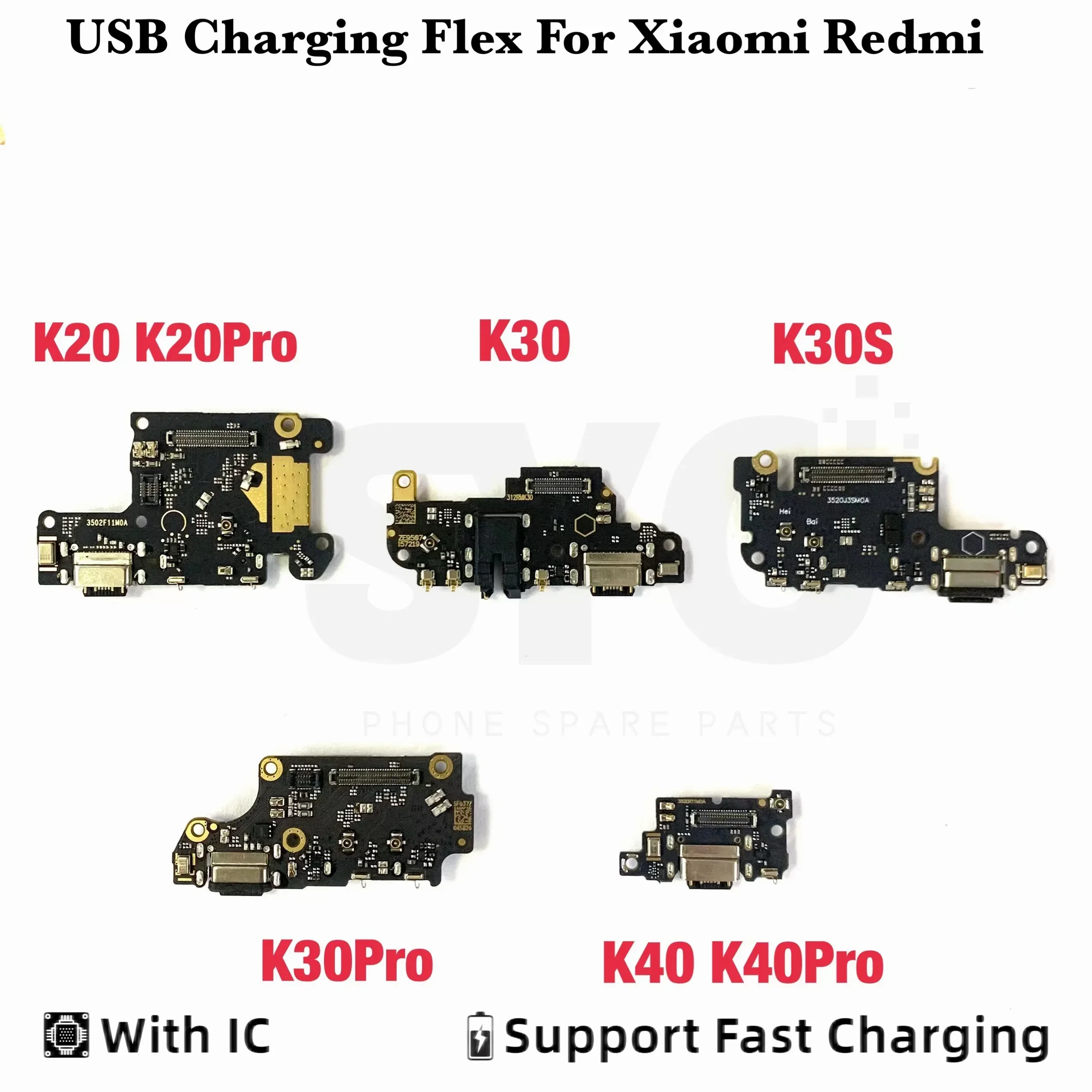 SYC OEM For Xiaomi Redmi K20 K30 K40 Pro K30S Usb Charging Dock Board Connector Charger Port Flex Cable