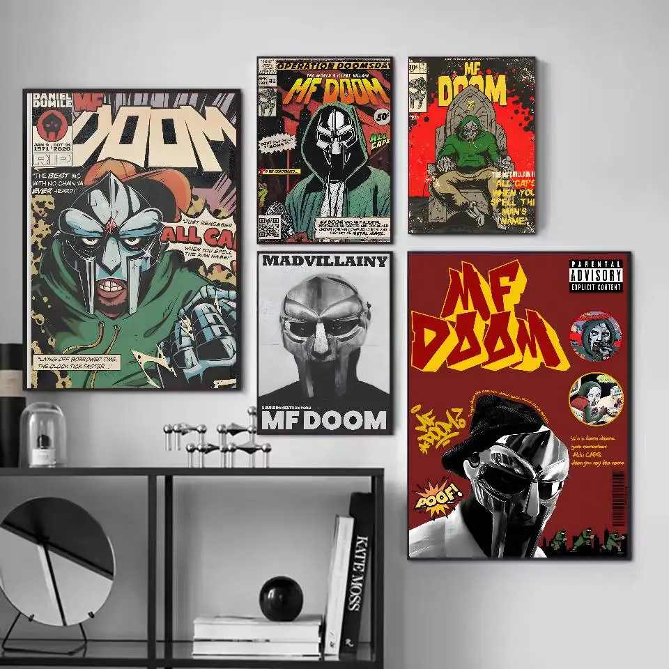 MF DOOM Poster Self-adhesive Art Waterproof Sticker Coffee House