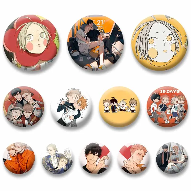 BL Anime 19 Days Badges Mo Guanshan He Tian Jian Yi Zhan Zhengxi Cartoon Brooch Handamde Button Pins for Bag Decor Souvenir Gift