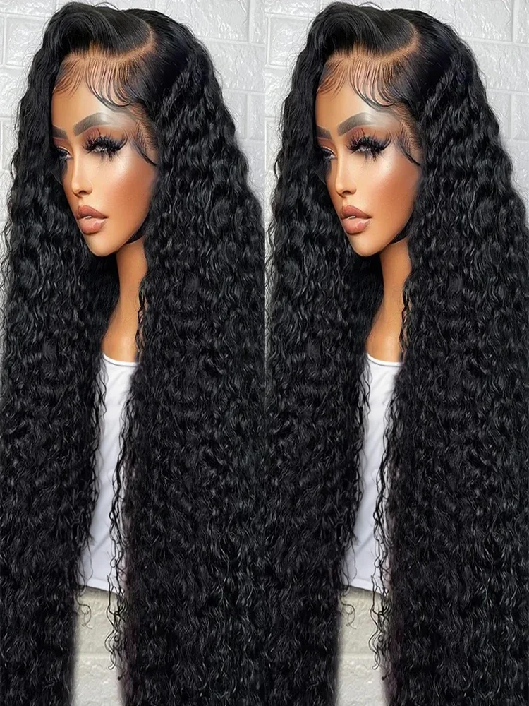 13x6 HD Lace Curly Wig Deep Wave Frontal Wig 34 36 Inches Human Hair Wigs 100% Human Hair Lace Frontal Wig Loose 180 Density Wig