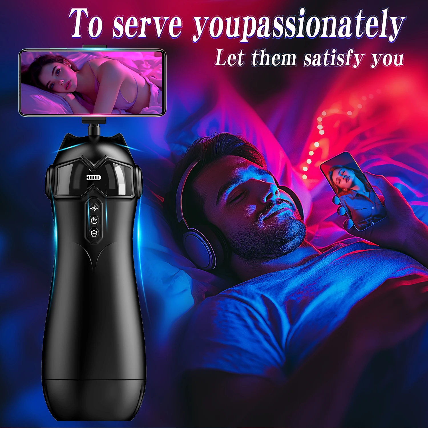 With Mobile Holder Bluetooth Automatic Male Masturbator Sucking Vibration Male Stroker Pump Sex Toys Pocket Pussies